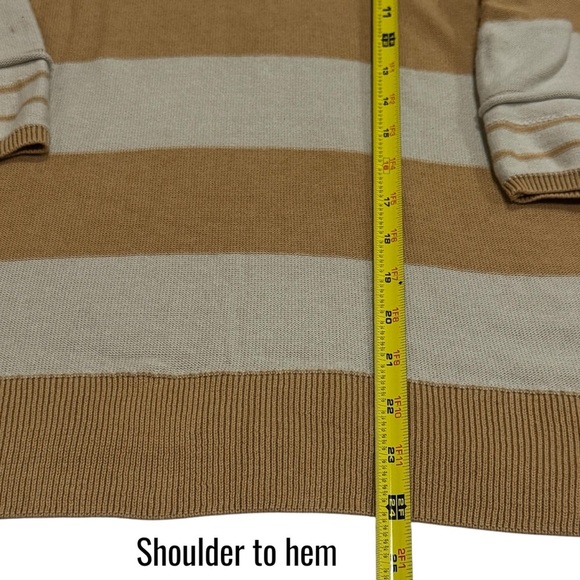 We the Free Dijon and Ivory Striped Crewneck Sweater Top Peasant Boho Size M - Picture 12 of 12